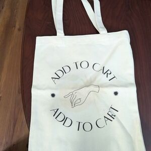 New Cream Tote Bag with 'Add to Cart' Design